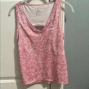Nike Womens NikeCourt Victory Tank Slim Fit Pink Cut Out Tank Top